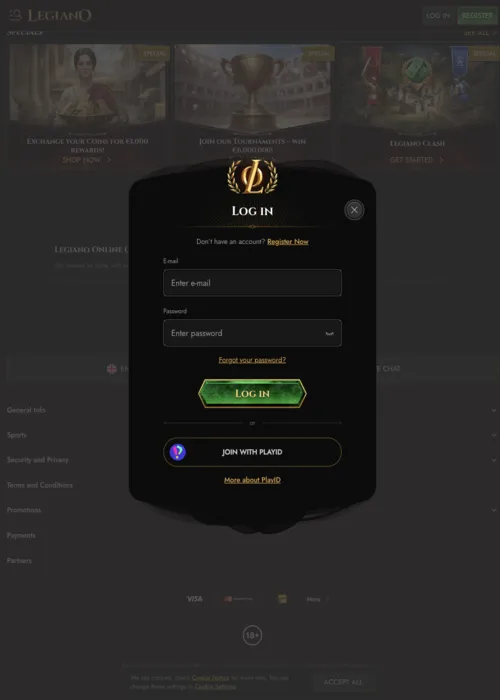 Connexion compte joueur sécurisée Legiano Casino